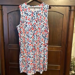Red/white/blue leopard tank dress